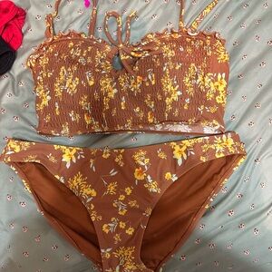 Floral Brown Bikini Set